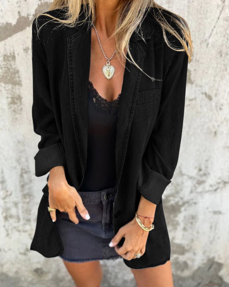 Mireia - Blazer En Denim Décontracté