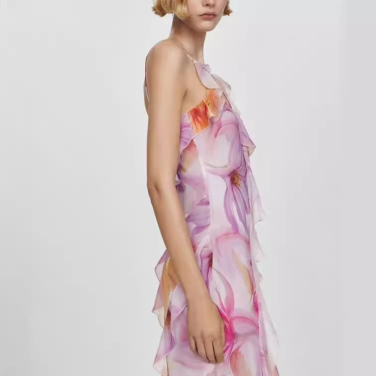 VivaJolie | Une robe longue à fines bretelles et imprimés