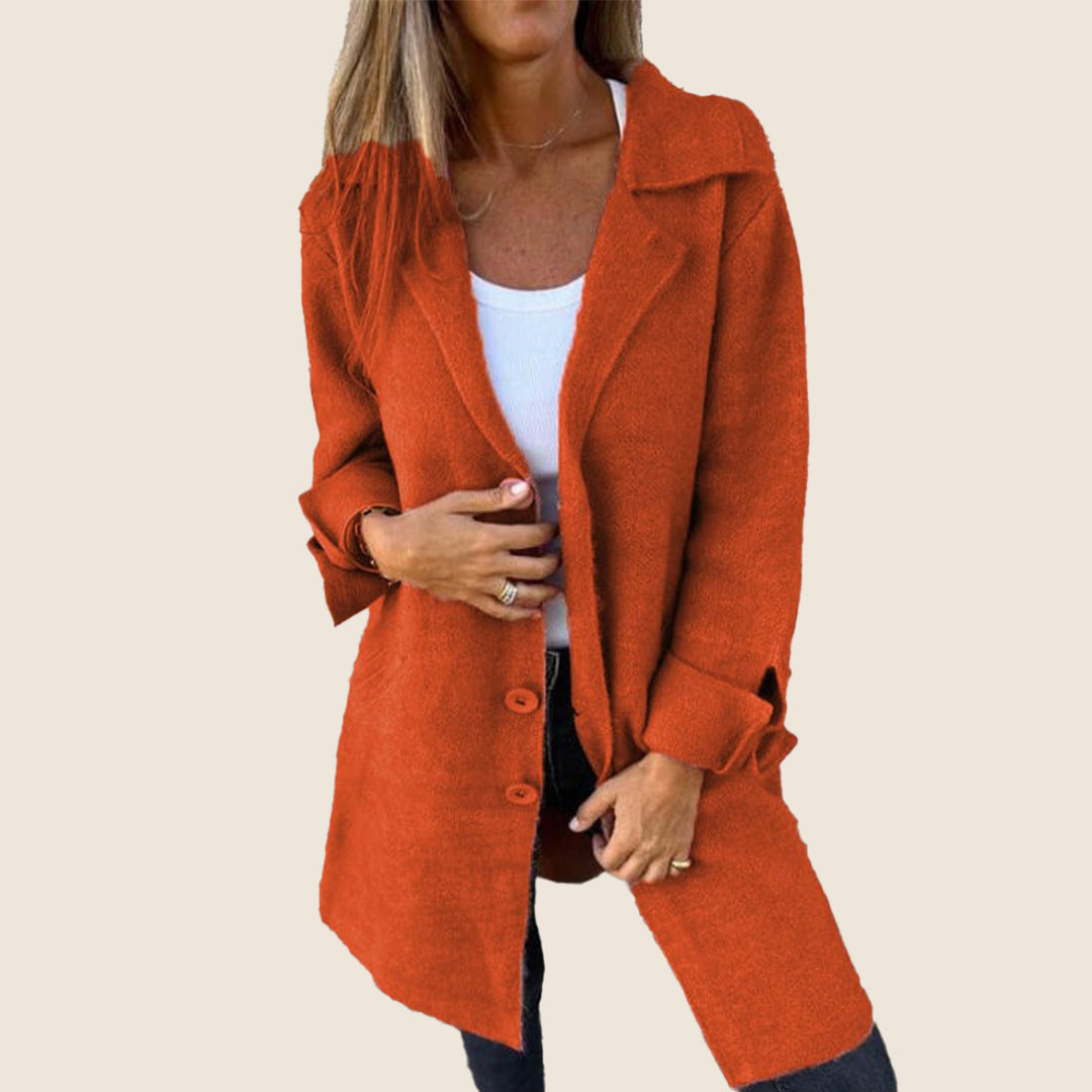 Elvy Paris – Manteau Casual Monopette Avec Revers