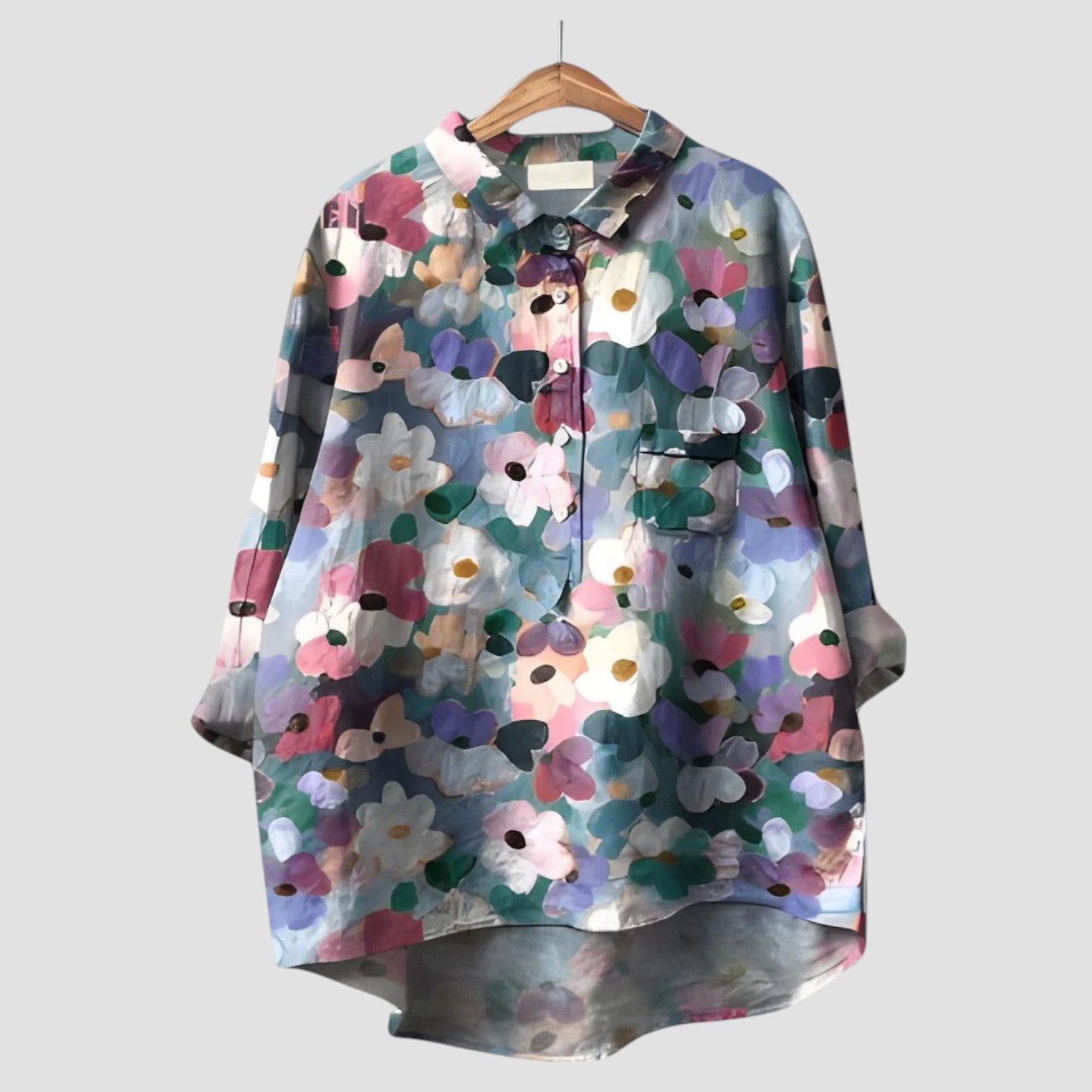 VivaJolie | VERONICA ⏐ Chemise oversize à imprimé floral artistique