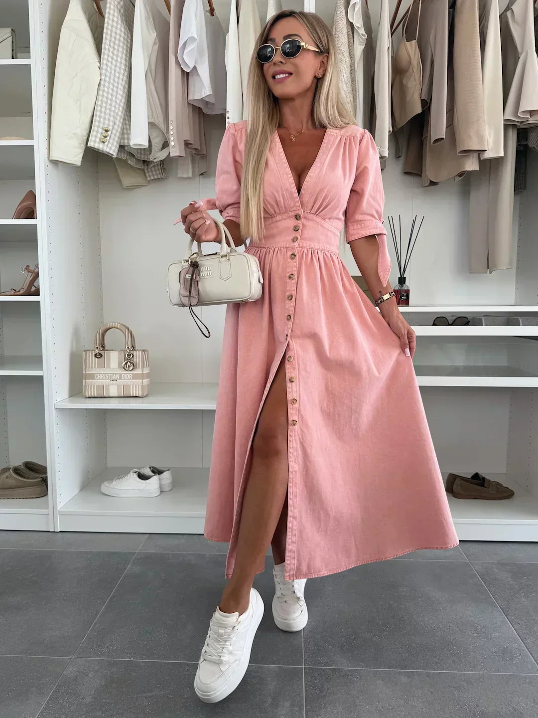 Ivanka - Robe En Denim Élégante