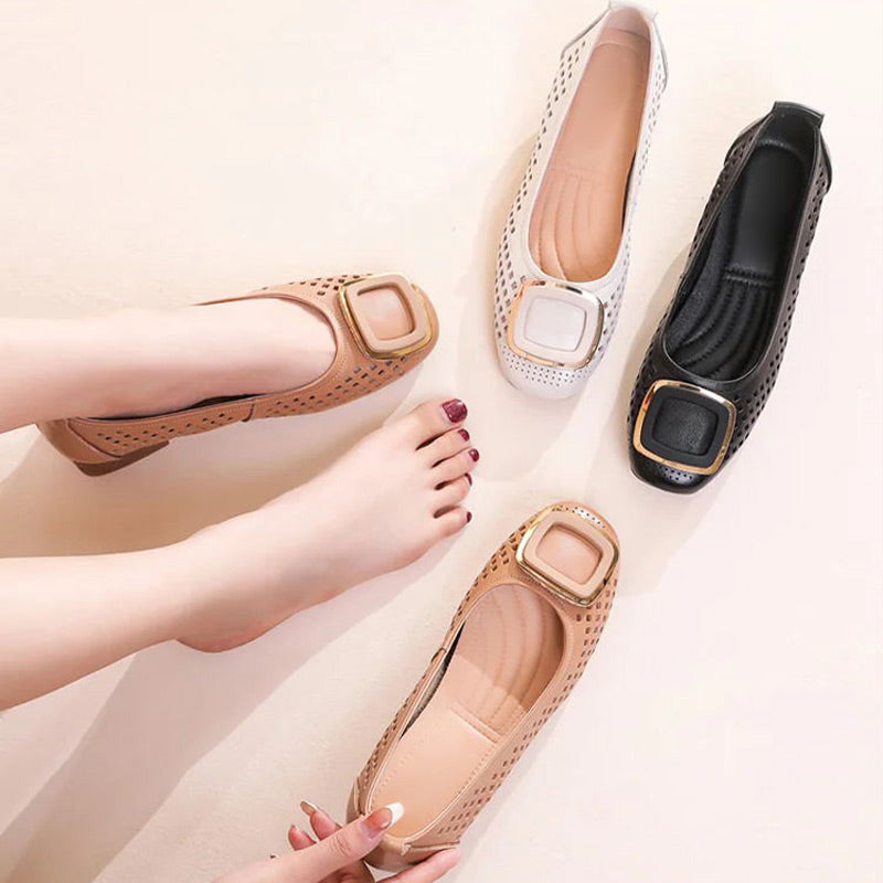 VivaJolie I Chaussures habillées en cuir avec soutien orthopédique