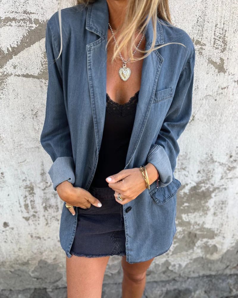 Mireia - Blazer En Denim Décontracté