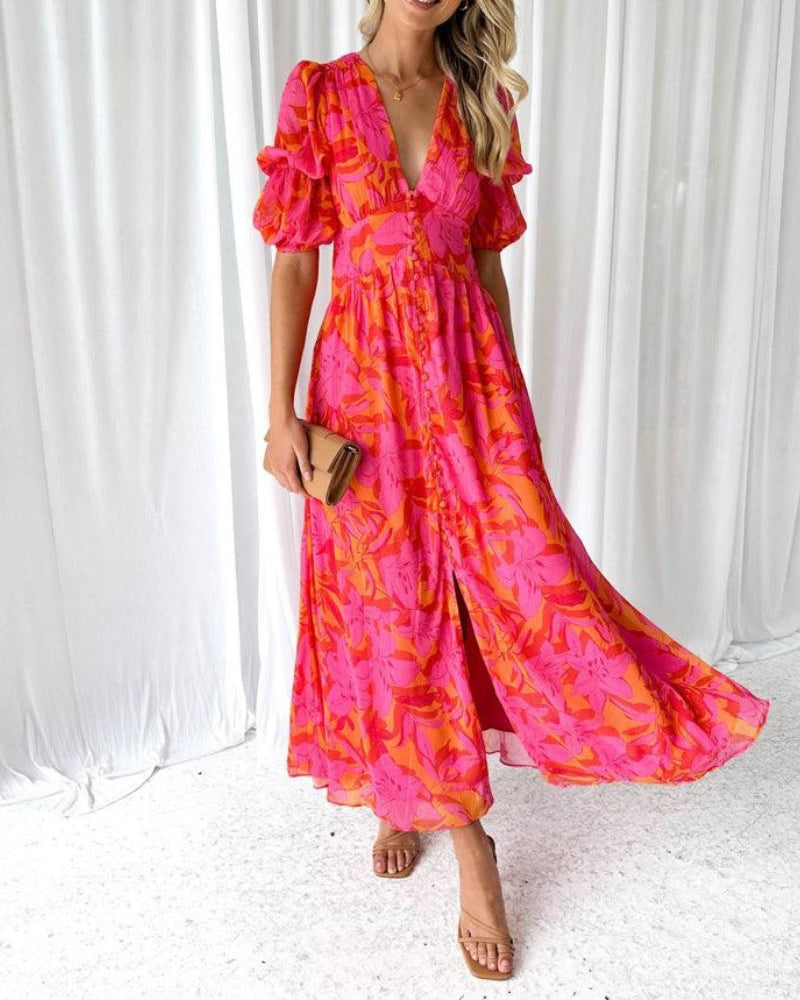 VivaJolie | Derana | Robe Maxi Rouge Rose