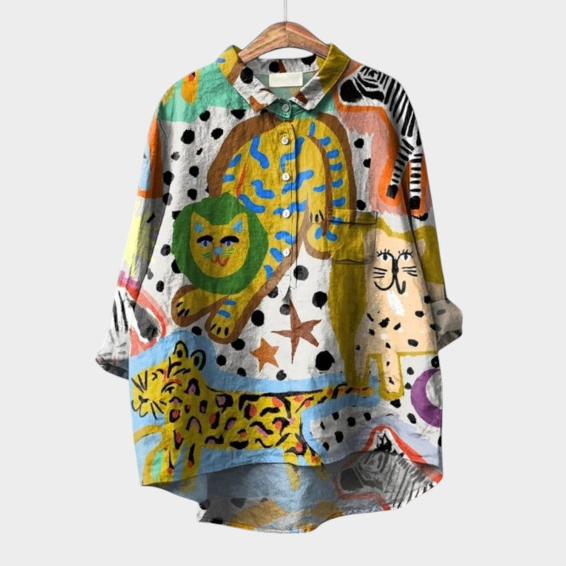 VivaJolie | VIOLETTA | Blouse fleurie oversize au confort absolu pour les journées ensoleillées