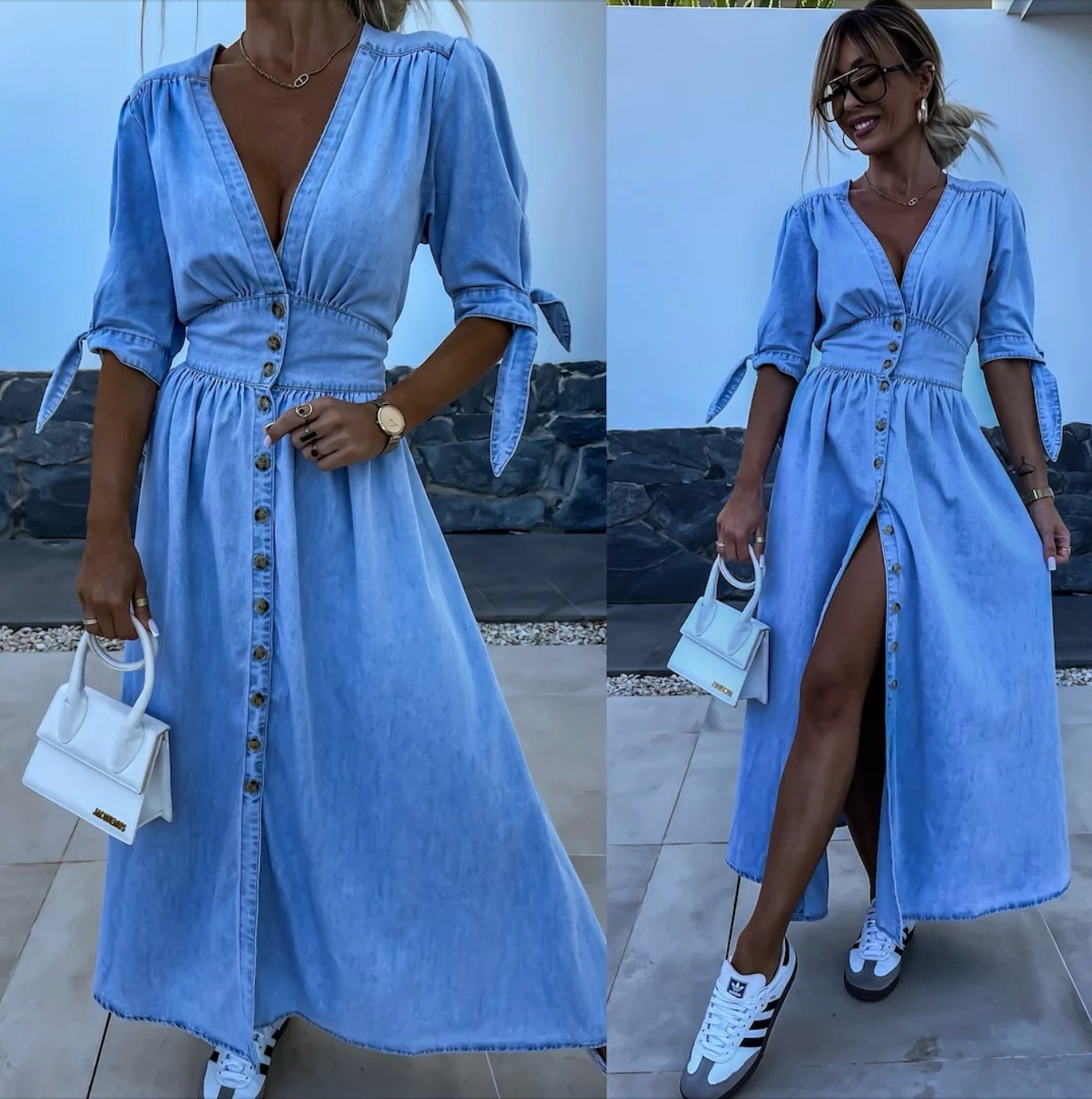 Ivanka - Robe En Denim Élégante