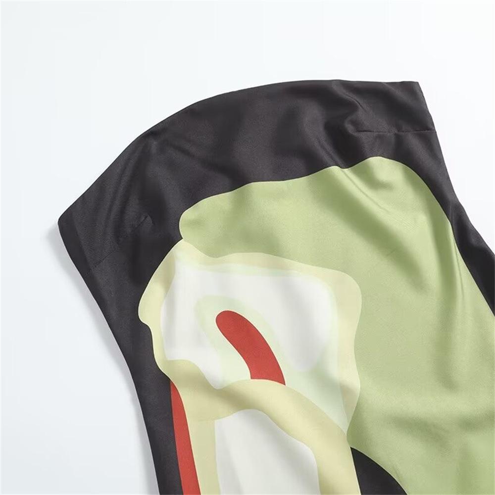 VivaJolie | Robe longue sexy sans bretelles, dos nu et imprimée